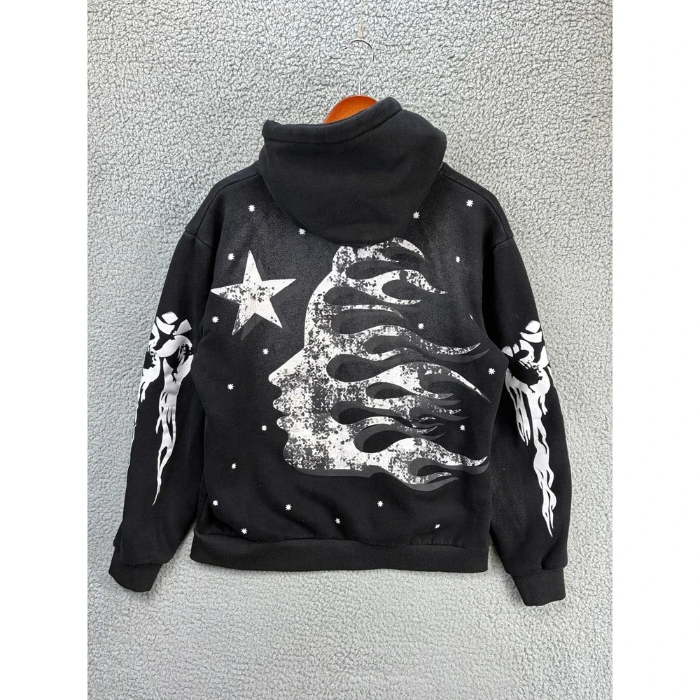 Hellstar Studios Records Tracksuit Hoodie Pants Set Mens L Black Streetwear